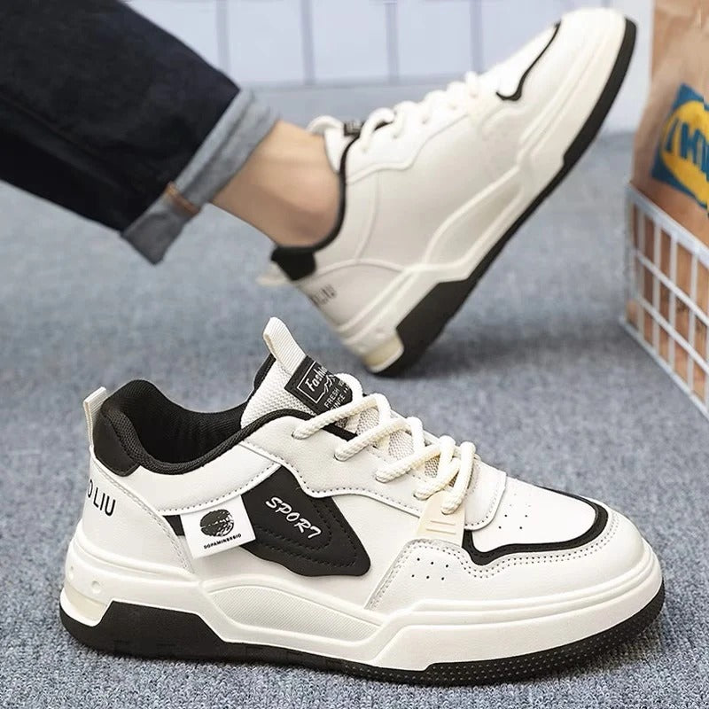 2024 Summer Men's Breathable White Sneakers - Trendy All-Match Casual Sports Shoes